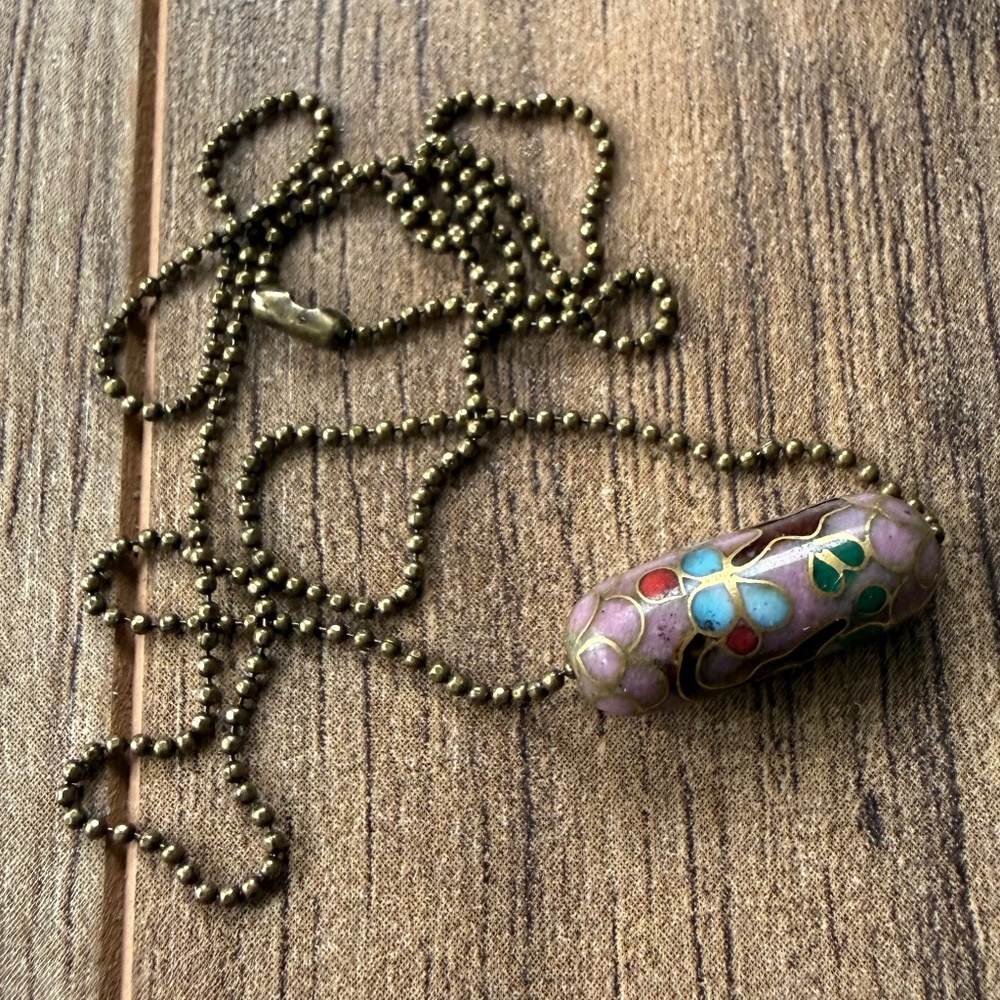 Vintage Chinese Cloisonné Bead Necklace